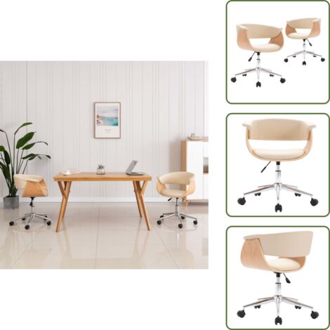 The Living Store Sedie da Pranzo Girevoli 2 pz Crema in Similpelle - Sedie da pranzo ergonomiche