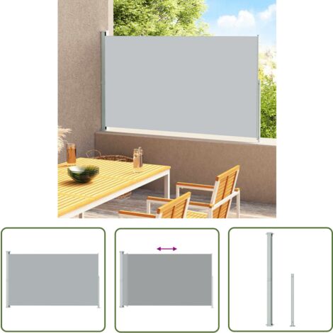 YOUTHUP The Living Store Seitenmarkise Ausziehbar 220x300 cm Grau - Markise - Seitenmarkise - Gartensorgen - Sonnenschutz - Terrassenüberdachung