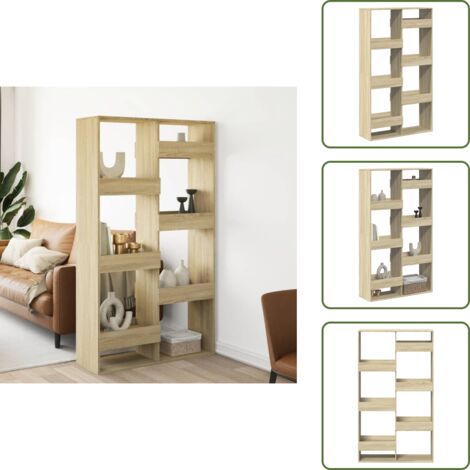 The Living Store Separador de ambientes madera roble Sonoma 100x33x175 cm - Estantería de madera