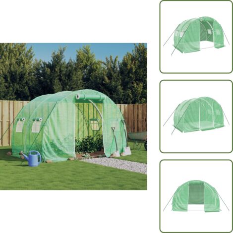The Living Store Serra con Telaio in Acciaio Verde 6 m² 3x2x2 m - Serra verde