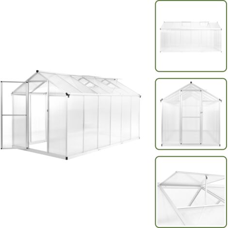 The Living Store Serra in Alluminio 362x190x195 cm 13,41 m³ - Serra con policarbonato