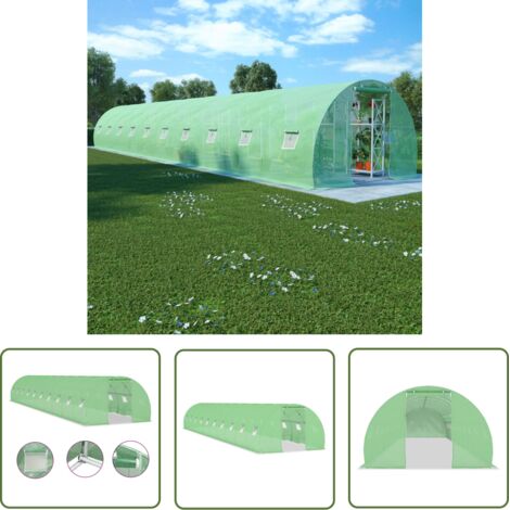 The Living Store Serre 45 m² 15x3x2 m - Serre De Jardin - Abri Jardin - Tunnel De Jardin - Protection Plante - Potager Extérieur