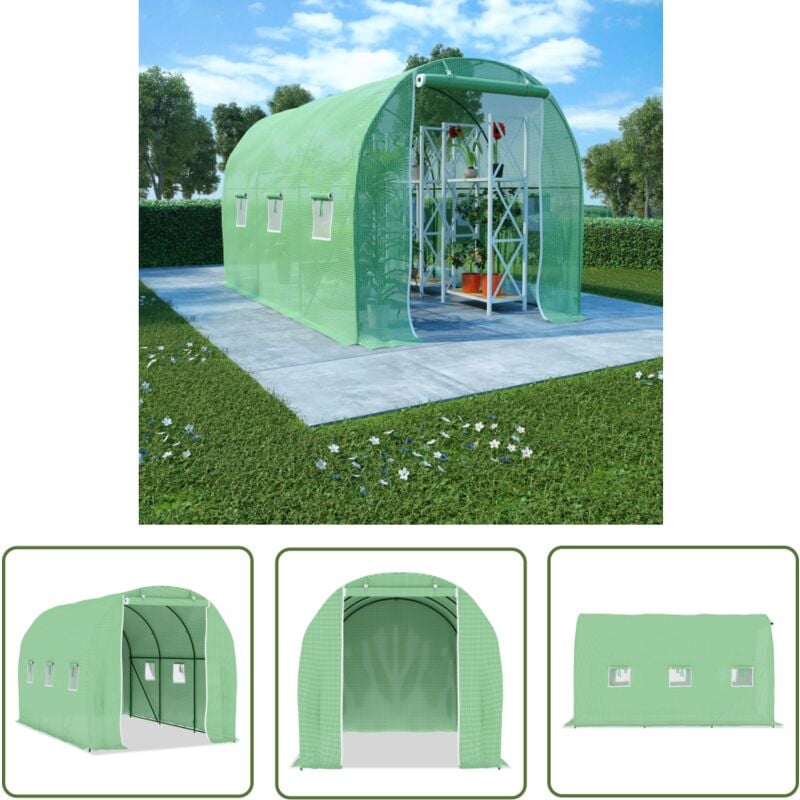 Serre 6,86 m² 3,43x2x2 m - Serre De Jardin - Abri Jardin - Protection Plantes - Tunnel Jardin - Serriculture - The Living Store