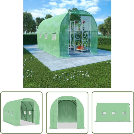 The Living Store Serre 6,86 m² 3,43x2x2 m - Serre De Jardin - Abri Jardin - Protection Plantes - Tunnel Jardin - Serriculture