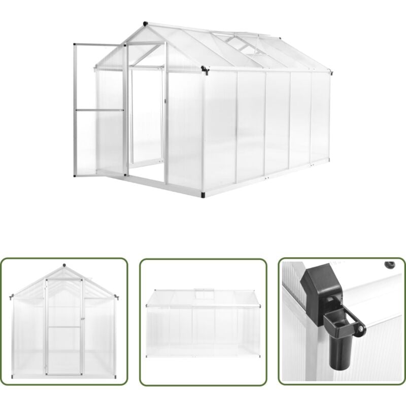 Serre Aluminium 302x190x195 cm 11,19 m³ - Serre Jardin - Serre Aluminium - Greenhouse - Serres De Jardin - Abri Jardin - The Living Store