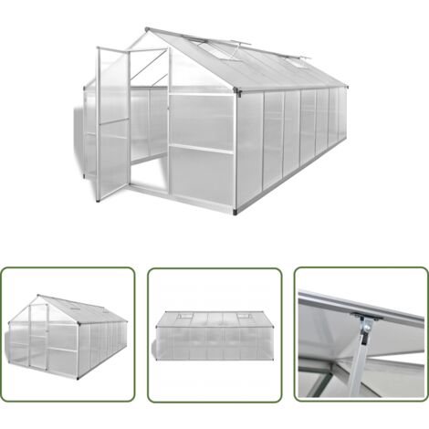 The Living Store Serre Aluminium renforcé 10,53 m² - Serre De Jardin - Serre Aluminium - Serre Polycarbonade - Abri Jardin - Protection Plantes
