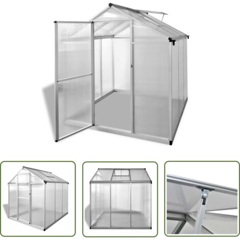 The Living Store Serre Aluminium renforcé 3,46 m² - Serre De Jardin - Serre Aluminium - Serre Transparente - Abri Jardin - Protection Plantes