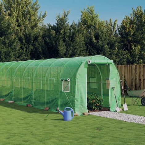 The Living Store -  Serre avec cadre en acier vert 40 m² 20x2x2 m