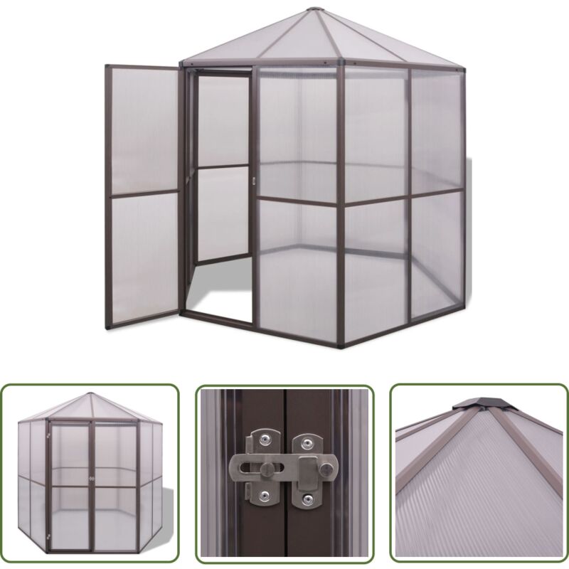 Serre en aluminium 240x211x232 cm - Serre Jardin - Serre Aluminium - Abri Jardin - Protection Plantes - Greenhouse - The Living Store