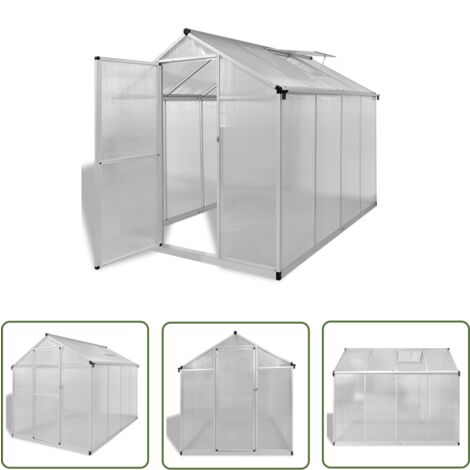 The Living Store Serre renforcée en aluminium avec cadre de base 4,6 m² - Serre De Jardin - Serre Plastique - Abri Jardin - Protection Plantes - Greenhouse