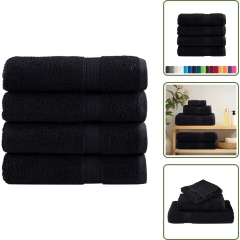 The Living Store Serviettes de bain de qualité supérieure SOLUND 4 pcs 600g/m² - Serviette de bain en coton