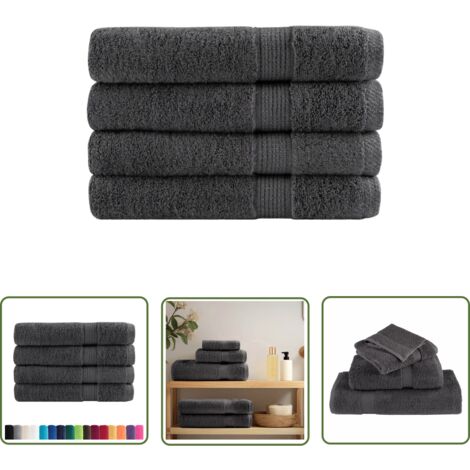 The Living Store Serviettes de sauna de qualité supérieure SOLUND 4 pcs - Serviettes De Sauna - Serviettes De Bain - Serviettes En Coton - Serviettes Absorbantes - Serviettes Hygiéniques