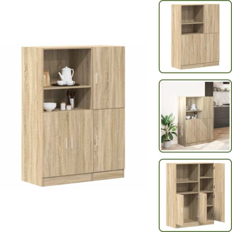 The Living Store Set de muebles de cocina 2 pzas madera ingeniería roble sonoma - Muebles de cocina