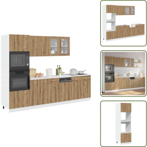The Living Store Set di Mobili da Cucina 7 pz Lyon Rovere Artigianale Truciolato - Arredamento cucina