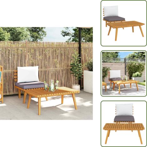 The Living Store Set Divani da Giardino 2 pz con Cuscini in Massello di Acacia - Divano in legno