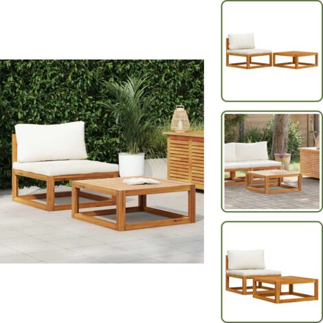 The Living Store Set Divani da Giardino 2 pz con Cuscini in Massello di Acacia - Divano in legno