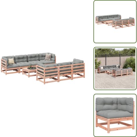 The Living Store Set Divani da Giardino 8 pz con Cuscini Massello Abete Douglas - Divano da esterno