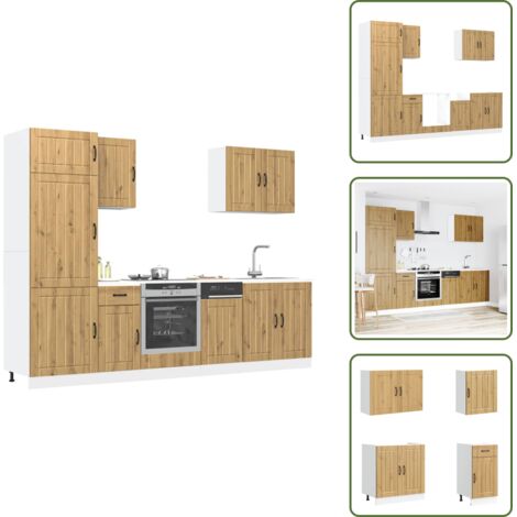 The Living Store Set Mobili da Cucina 7 pz Lucca Rovere Artigianale Truciolato - Armadi da cucina