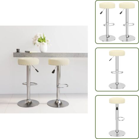 The Living Store Sgabelli da Bar 2 pz Crema in Tessuto - Sedie da bar