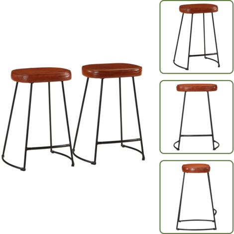 The Living Store Sgabelli da Bar 2 pz Marrone Scuro 41x29x62 cm - Sgabello retro