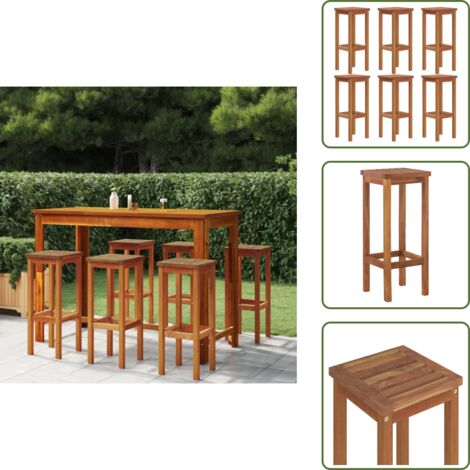 The Living Store Sgabelli da Bar 6 pz in Legno Massello di Acacia - Sgabelli da bar in acacia