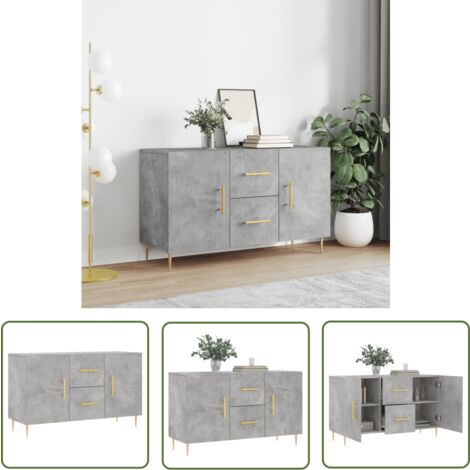 The Living Store Sideboard Betongrau 100x36x60 cm Holzwerkstoff - Sideboard - Wohnzimmermöbel - Holzmöbel - Grau Sideboard - Modernes Sideboard