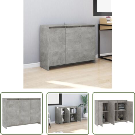 The Living Store Sideboard Betongrau 102x33x75 cm Holzwerkstoff - Sideboard - Wohnwand - Regal - TV-Schrank - Möbel