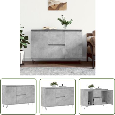 The Living Store Sideboard Betongrau 104x35x70 cm Holzwerkstoff - Sideboard - Wohnwand - Regal - Wohnzimmermöbel - Holzmöbel