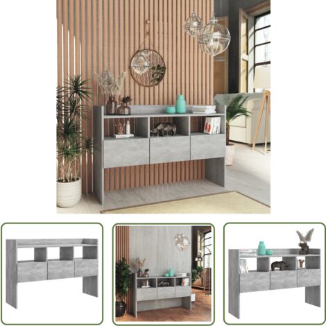 The Living Store Sideboard Betongrau 105x30x70 cm Holzwerkstoff - Sideboard - Wohnwand - TV-Schrank - Möbel - Wohnzimmer