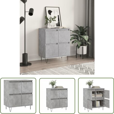 The Living Store Sideboard Betongrau 60x35x70 cm Holzwerkstoff - Sideboard - Wohnwand - TV-Schrank - Regal - Wohnzimmermöbel