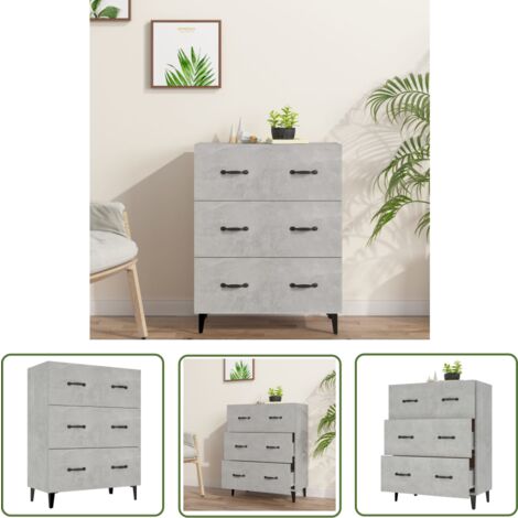 The Living Store Sideboard Betongrau 69,5x34x90 cm Holzwerkstoff - Schreibtisch - Wohnzimmermöbel - Sideboard - Regal - Holzmöbel