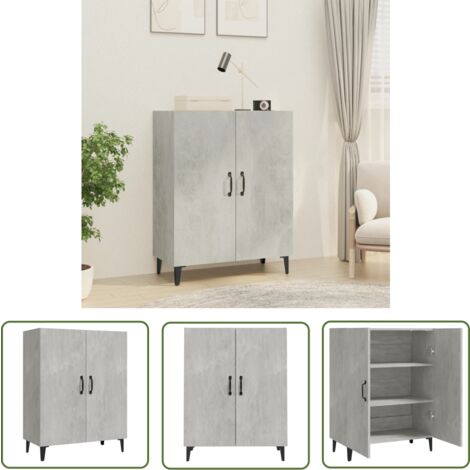 The Living Store Sideboard Betongrau 70x34x90 cm Holzwerkstoff - Schreibtisch - Wohnzimmermöbel - Sideboard - Regal - Grau