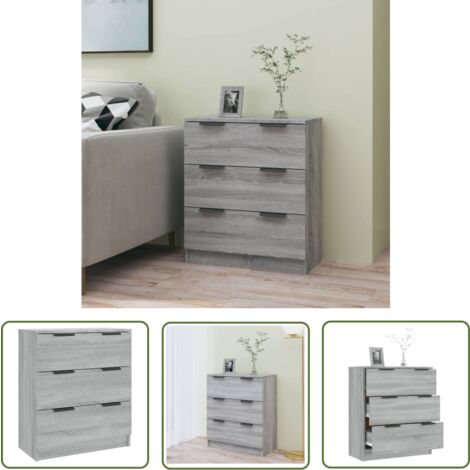 The Living Store Sideboard Grau Sonoma 60x30x70 cm Holzwerkstoff - Sideboard - Wohnzimmermöbel - Eckschrank - Regal - Grau