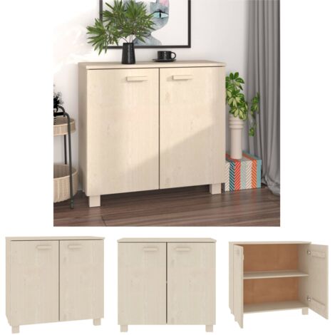 The Living Store Sideboard HAMAR Honigbraun 85x35x80 cm Massivholz Kiefer - Sideboards