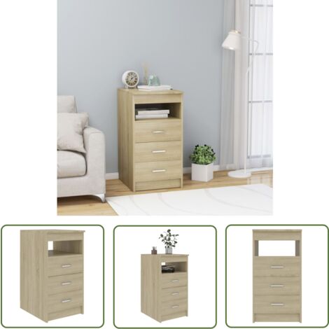 The Living Store Sideboard mit Schubladen Sonoma-Eiche 40x50x76 cm Holzwerkstoff - Sideboard - Kommode - Aufbewahrungsschrank - Wohnzimmermöbel - Schlafzimmermöbel