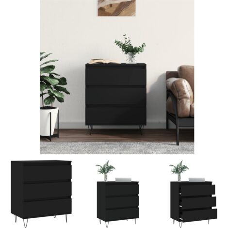 The Living Store - Sideboard Schwarz 60x35x70 cm Holzwerkstoff