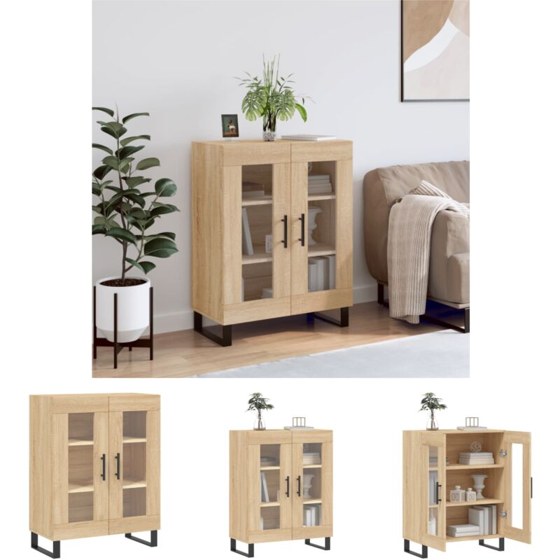 The Living Store Sonoma-eiche - Vidaxl Sideboard Sonoma-eiche 69, 5x34x90 Cm Holzwerkstoff - Stauraum