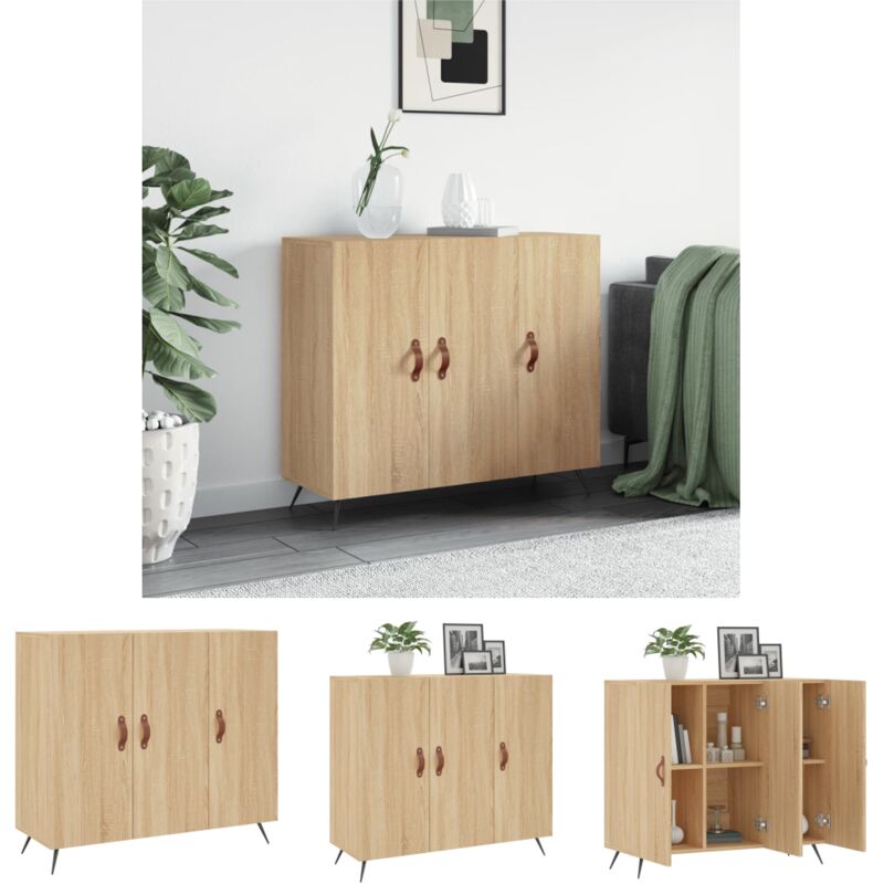 The Living Store Stauraum - Vidaxl Sideboard Sonoma-eiche 90x34x80 Cm Holzwerkstoff - Holzschrank