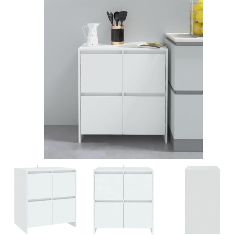 The Living Store Dekoration - Vidaxl Sideboard Weiß 70x41x75 Cm Holzwerkstoff - Bücherregal
