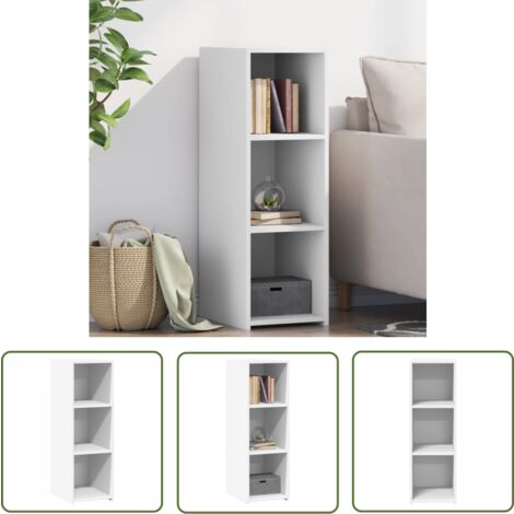 The Living Store Sideboard Weiß 30x41x93 cm Holzwerkstoff - Schreibtisch - Wohnzimmer Dekoration - Regal - Holzmöbel - Weißer Schrank
