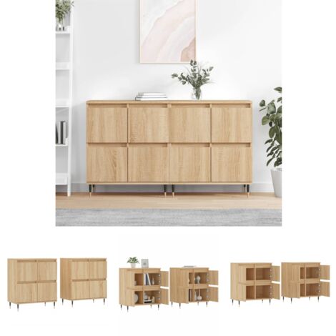 The Living Store Sideboards 2 Stk. Sonoma-Eiche Holzwerkstoff - Sideboards