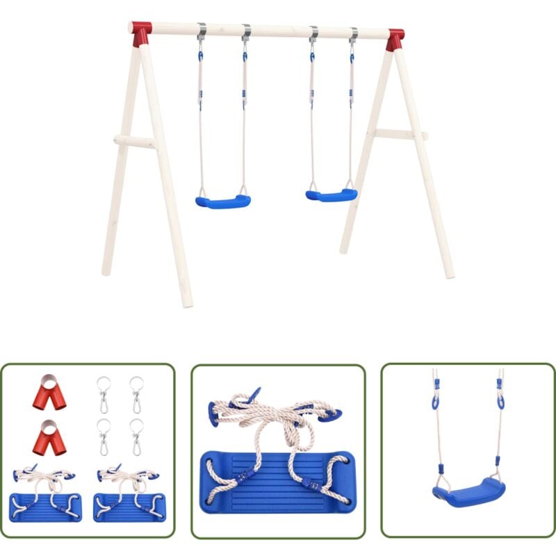 The Living Store - Sièges de balançoire avec cordes 2 pcs bleu 38x16 cm pe - Sièges De Balançoire - Balançoires Enfant - Jeux De Plein Air