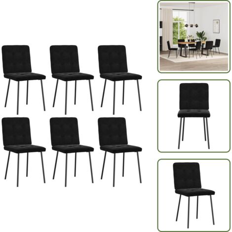 The Living Store Silla de comedor 6 unidades terciopelo negro - Sillas de comedor