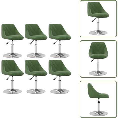 The Living Store Silla de comedor giratoria 6 uds terciopelo verde oscuro - Silla de comedor