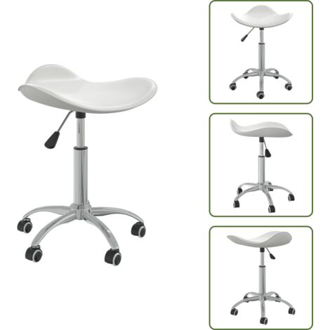 The Living Store Silla de comedor giratoria cuero sintético blanco - Silla de comedor