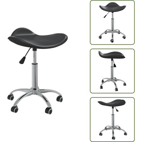 The Living Store Silla de comedor giratoria cuero sintético negro - Silla de comedor