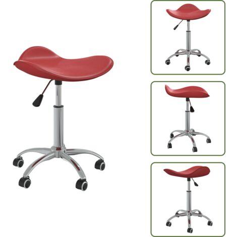 The Living Store Silla de comedor giratoria de cuero sintético rojo vino tinto - Silla de comedor