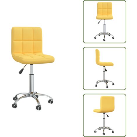 The Living Store Silla de comedor giratoria de tela amarilla mostaza - Silla de comedor