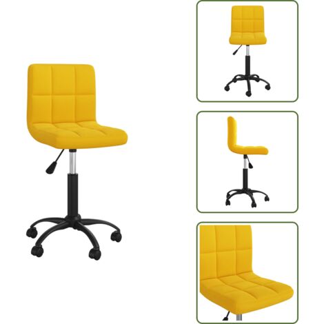 The Living Store Silla de comedor giratoria de terciopelo amarillo mostaza - Silla de comedor