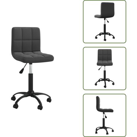 The Living Store Silla de comedor giratoria de terciopelo negro - Silla de comedor